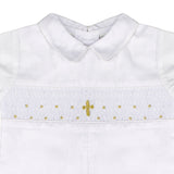 Wholesale Baby Boy Christening & Baptism Hand Smocked Longall with Bonnet 2