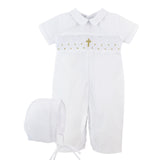 Wholesale Baby Boy Christening & Baptism Hand Smocked Longall with Bonnet