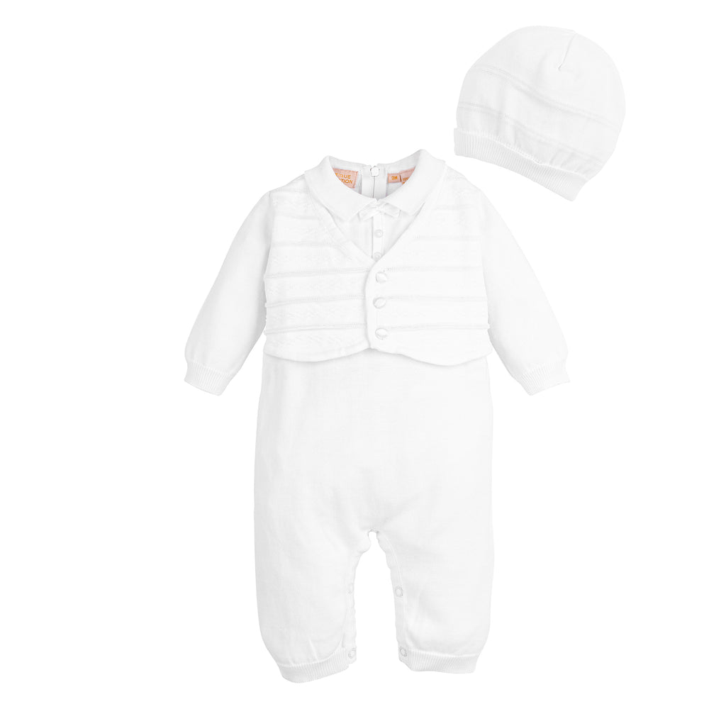 Wholesale Baby Boy Christening & Baptism Outfit with Knit Vest  3