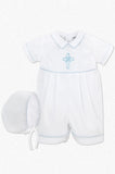 Wholesale Baby Boy Christening Outfit Smocked Cross Shortall - Imagewear