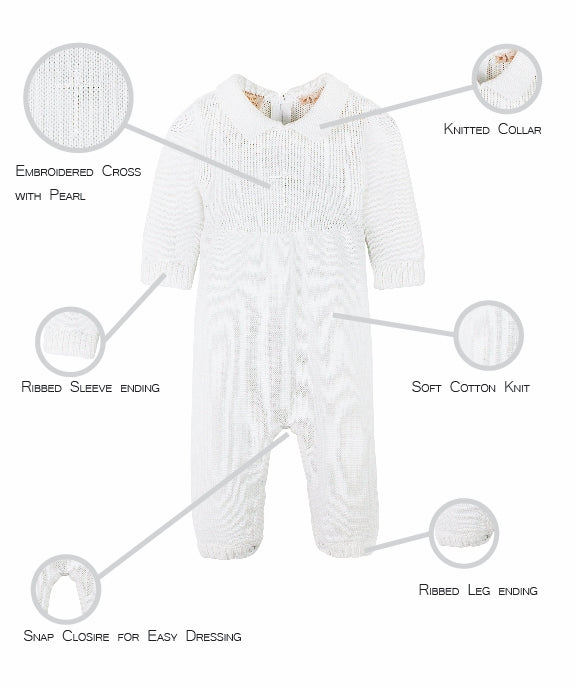 Wholesale Baby Boy Christening Outfit with Bonnet 5