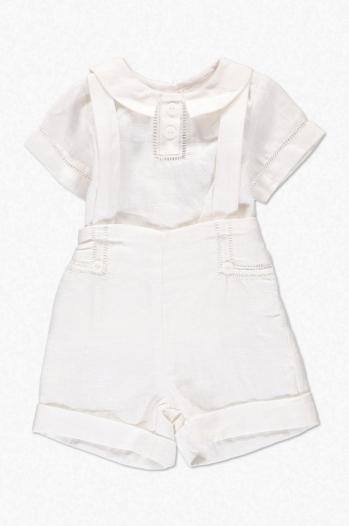 Wholesale 2pc. Baby Boy Christening Summer Outfit with Suspenders - Imagewear