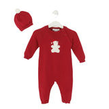 Baby Boy Romper with Santa Hat Teddy Bear