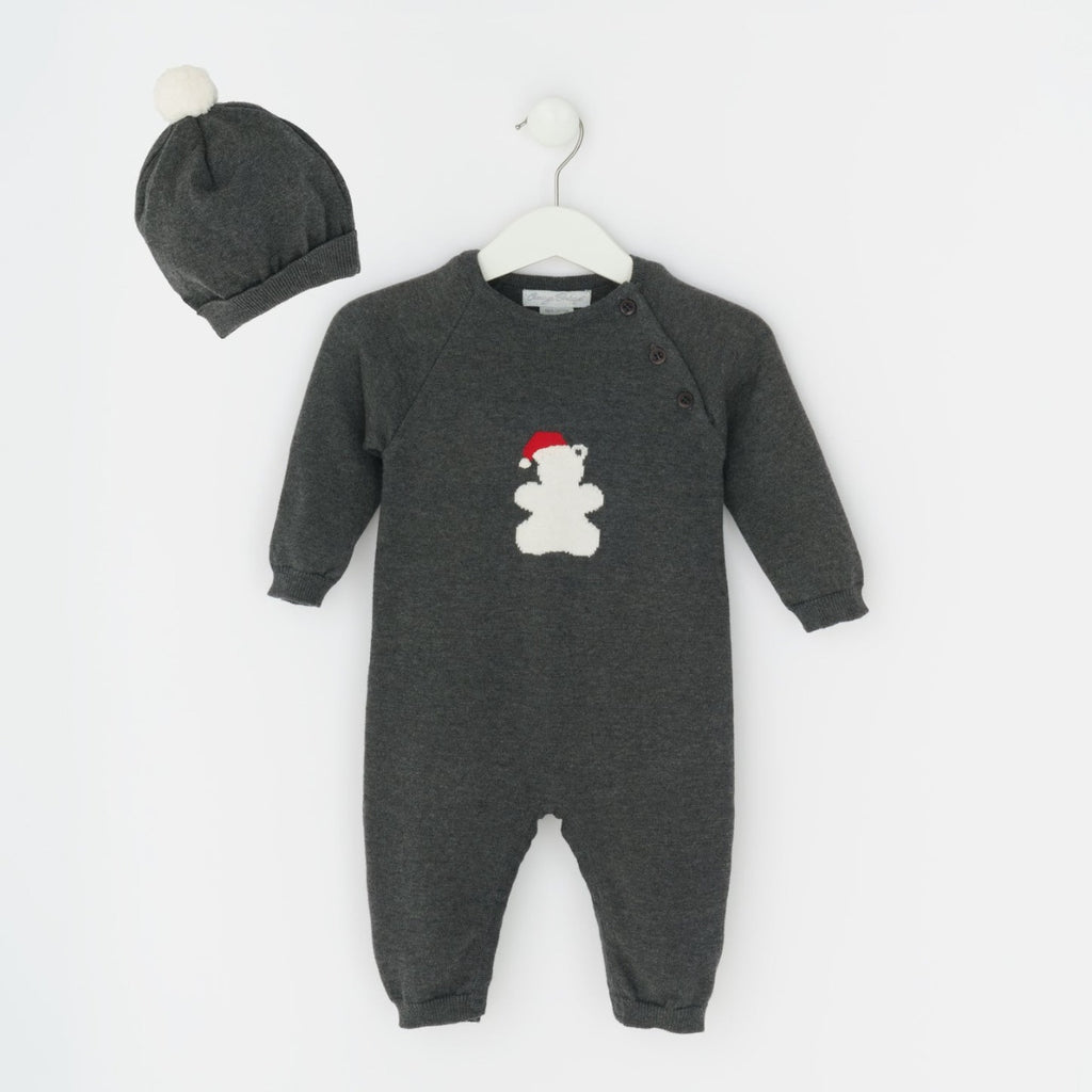 Wholesale Baby Boy Romper with Santa Hat Teddy Bear 3