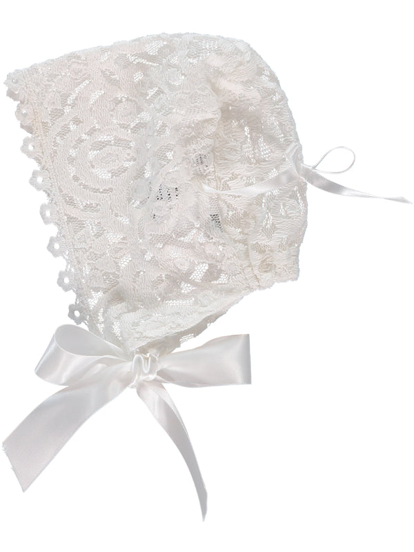 Wholesale Baby Girl Christening Lace Dress with Matching Bonnet 6 - Imagewear