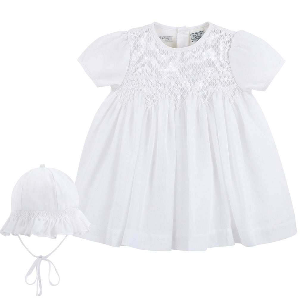Wholesale Baby Girl Christening Voile Dress with Bonnet 3 - Imagewear
