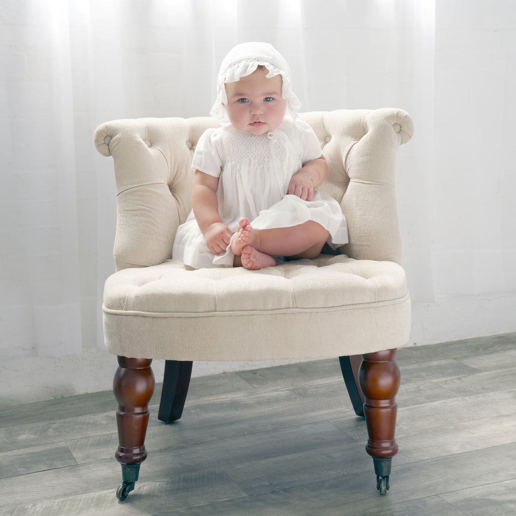 Wholesale Baby Girl Christening Voile Dress with Bonnet 6 - Imagewear