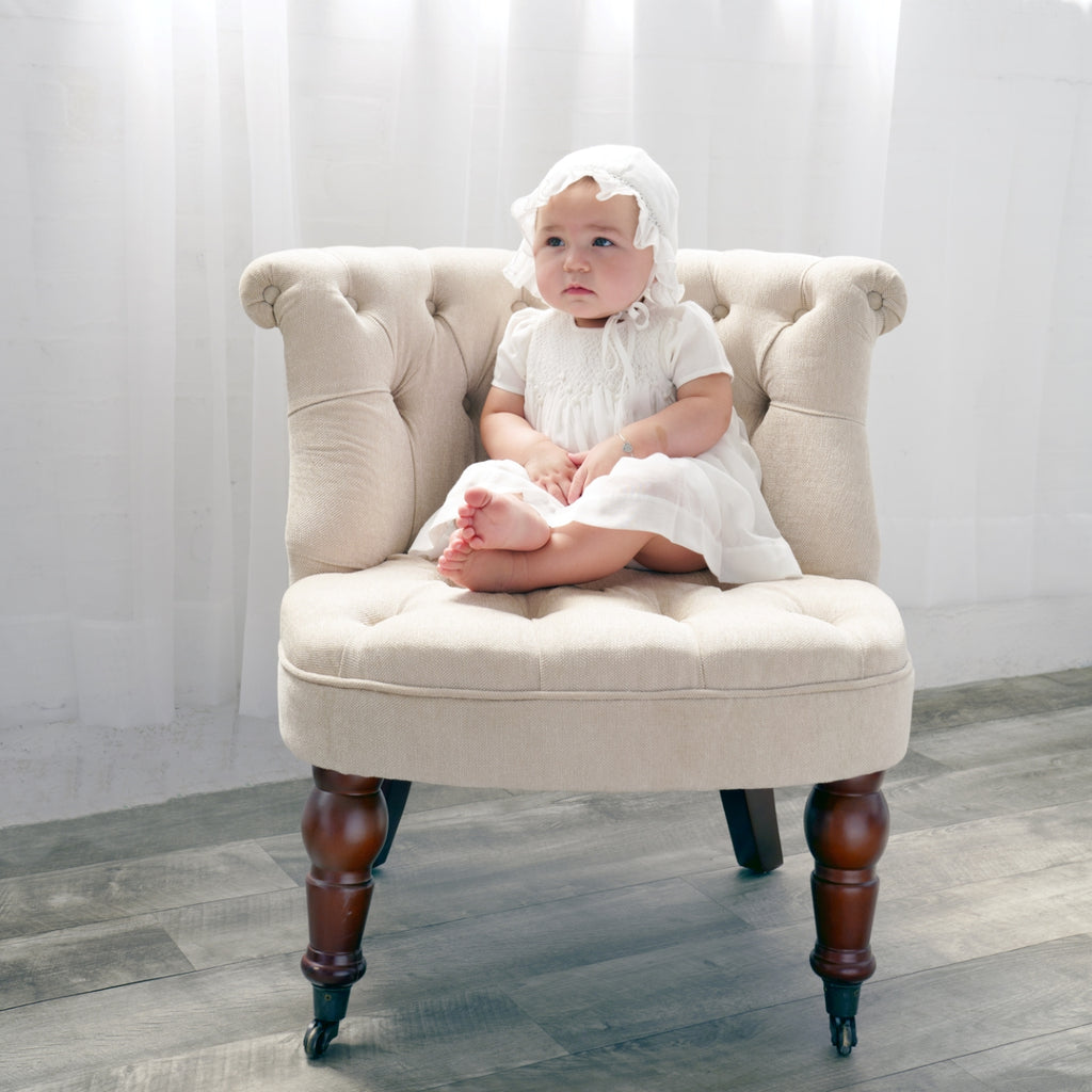 Wholesale Baby Girl Christening Voile Dress with Bonnet 7 - Imagewear