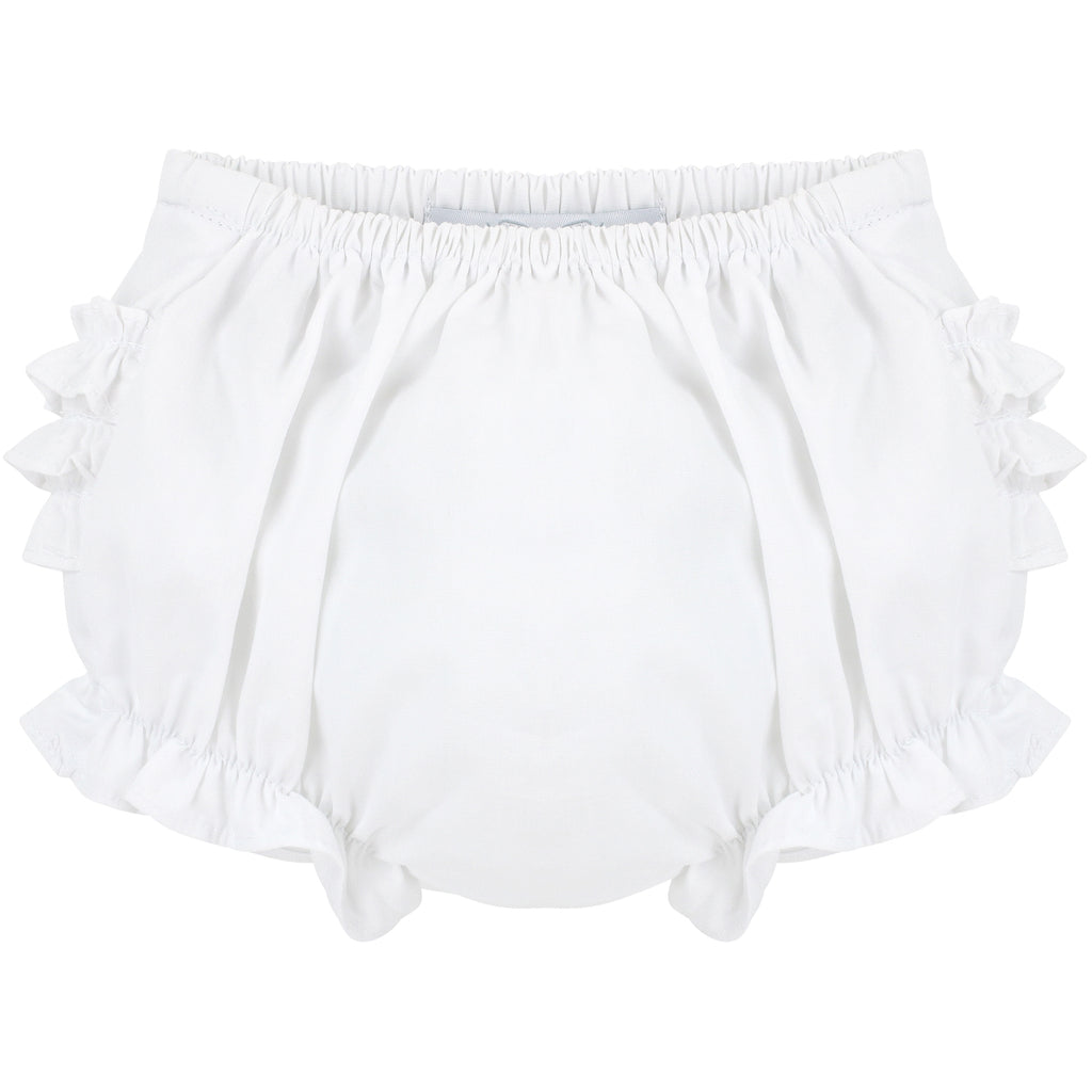 Wholesale Baby Girl Ruffle Panty Diaper Cover 2 - White Classic Bloomers