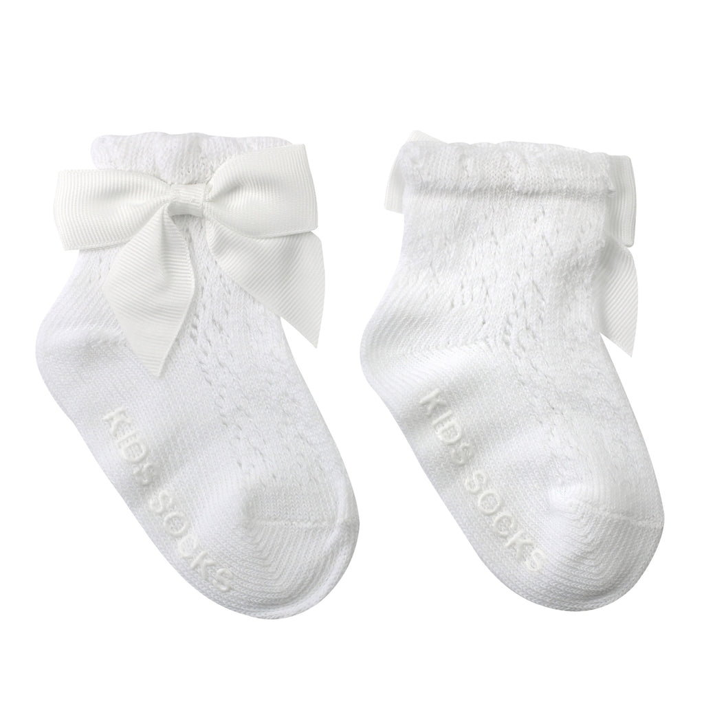 Wholesale Baby Girl Socks with Bow White - Imagewear