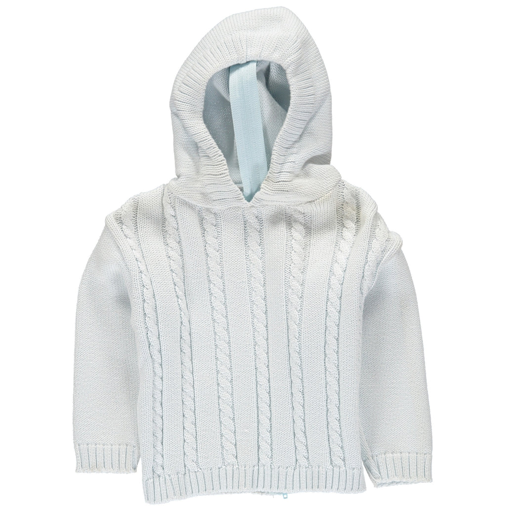 Wholesale Cable Baby Zip Back Sweater Blue - Imagewear
