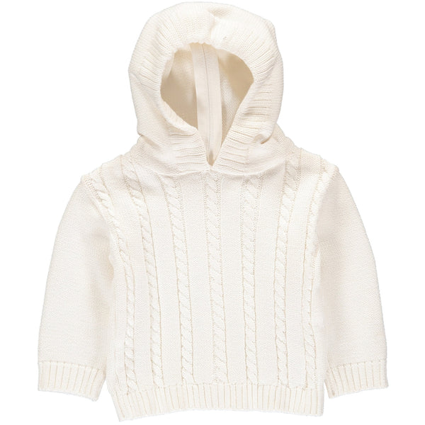 Wholesale Cable Baby Zip Back Sweater Ivory - Imagewear