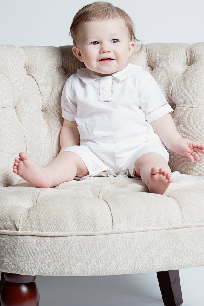 Wholesale Christening & Baptism Baby Boy Shortall Summer Outfit 4 - Imagewear