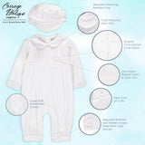 Wholesale Elegant Baby Boy Christening Outfit with Hat 6