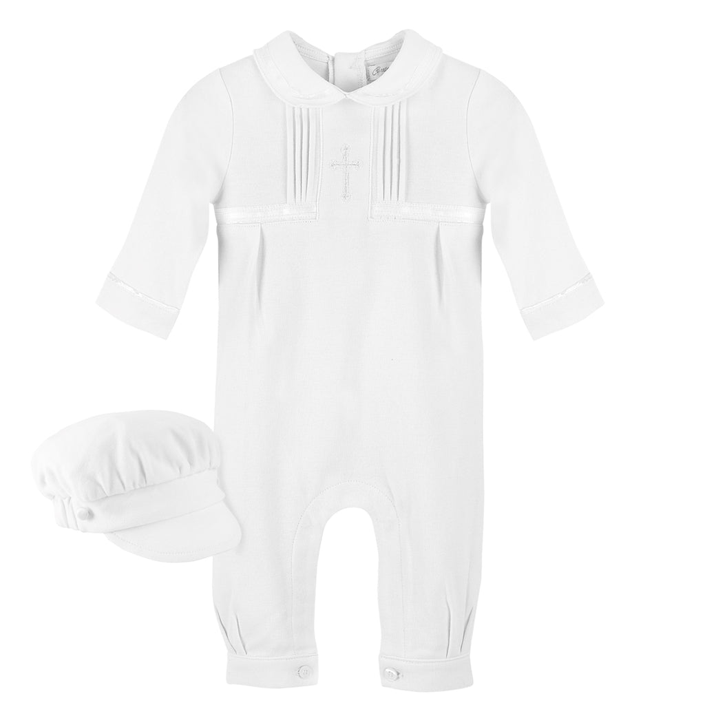 Wholesale Elegant Baby Boy Christening Outfit with Hat