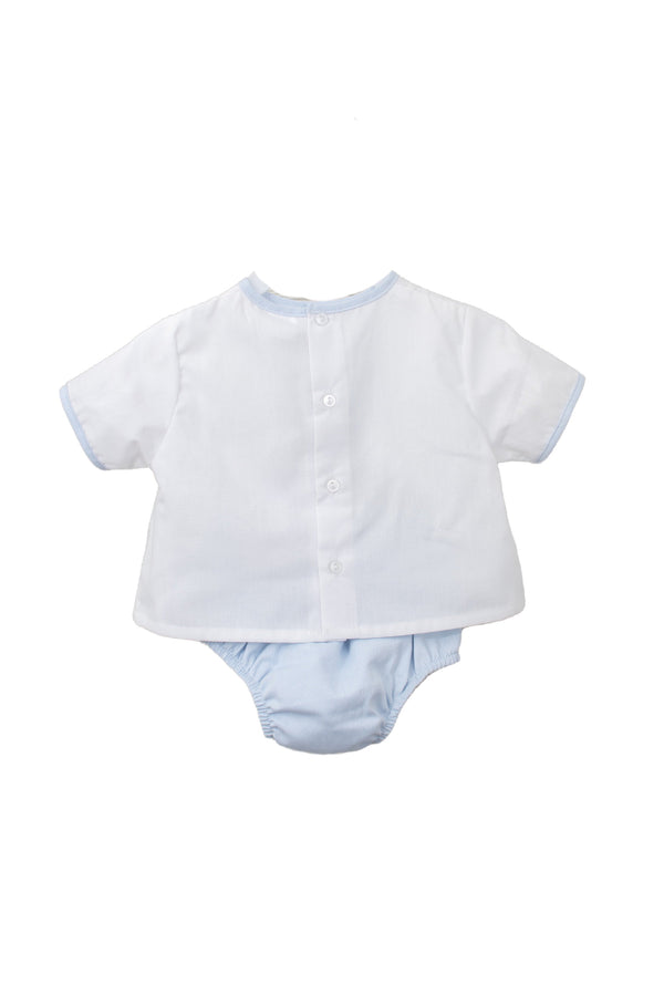 Wholesale Embroidered Bluebell Teddy Bear Diaper Set 4