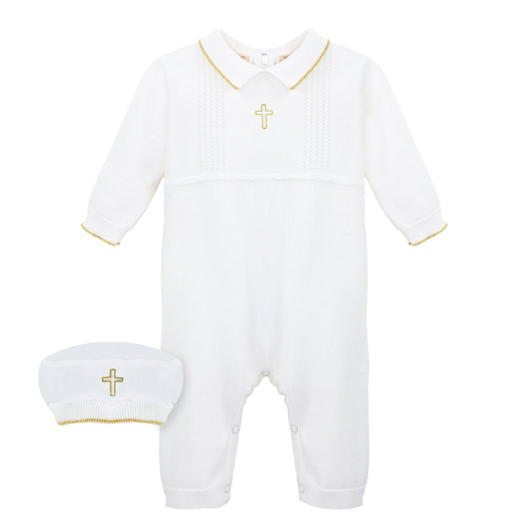Wholesale Gold Cross Baby Boy Christening & Baptism Knit