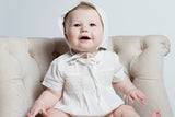 Wholesale Hand Smocked Baby Boy Bubble Romper with Bonnet 5 - Imagewear