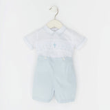Wholesale Hand Smocked Blue Cross Christening Bobbie Suit 4 - Imagewear