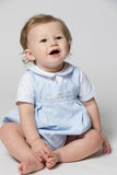 Wholesale Hand Smocked Blue Train Baby Boy Bubble Romper - Imagewear