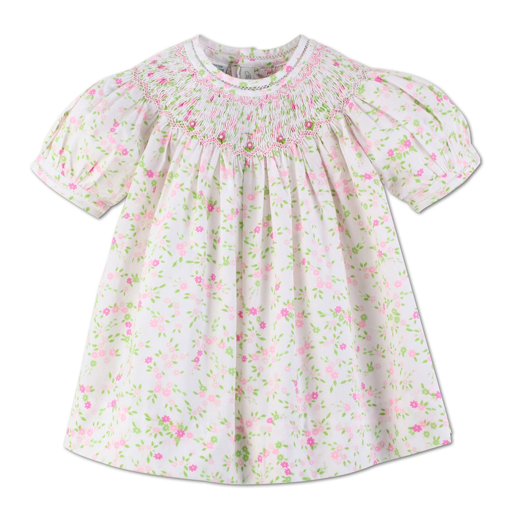 Wholesale Hand Smocked Floral Baby Girl Bishop Dress 2 - Imagewear