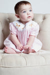 Wholesale Hand Smocked Horses Baby Girl Bishop Dress 6 - Imagewear