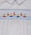 Wholesale Hand Smocked Mini Sail Boats Baby Boy Bubble Romper 2 - Imagewear