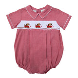 Wholesale Hand Smocked Red Dogs Baby Boy Bubble Romper - Imagewear