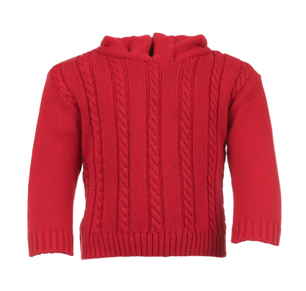 Wholesale Julius Berger Cable Zip Back Baby Sweater Red- Imagewear