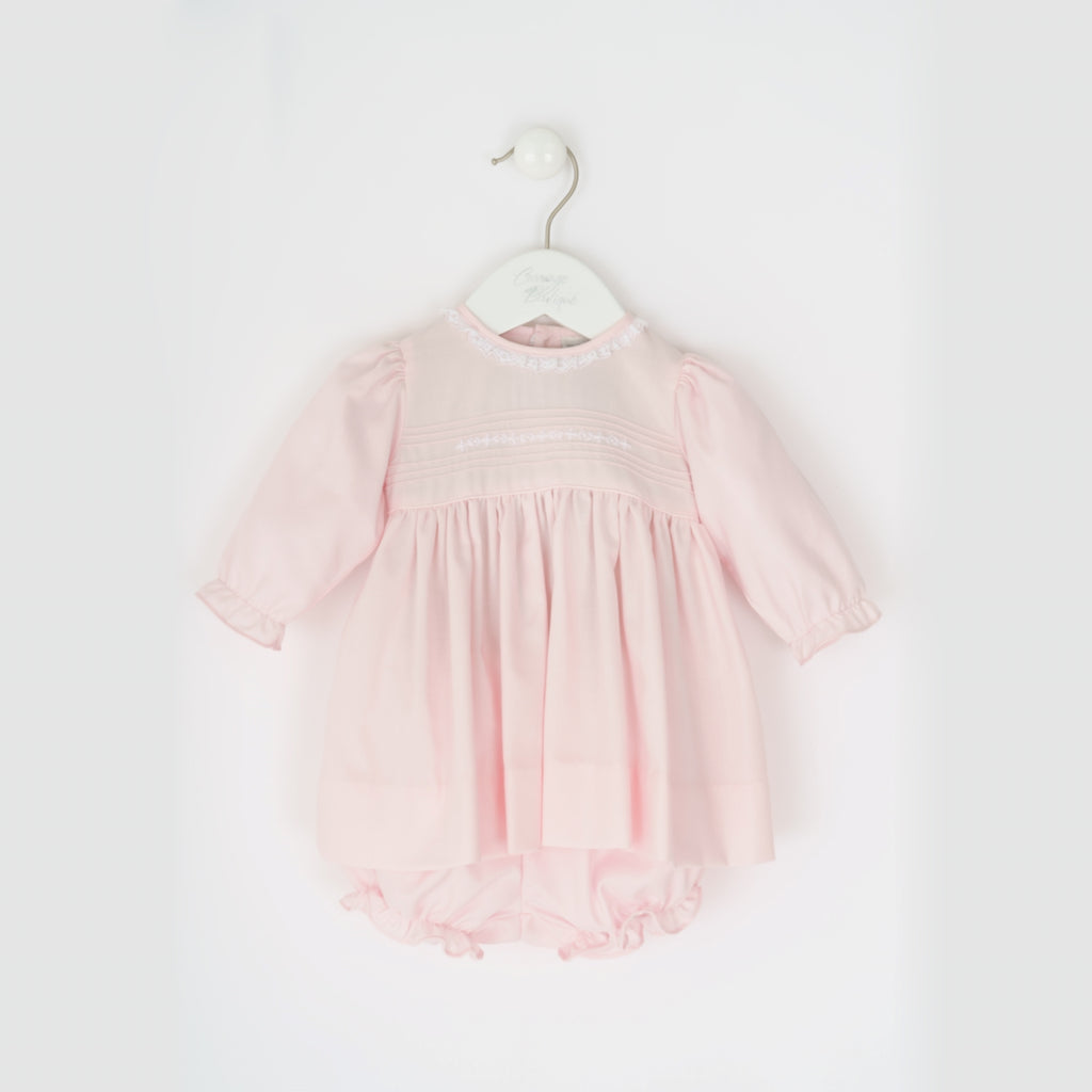 Wholesale Light Pink Baby Girl Long Sleeve Dress