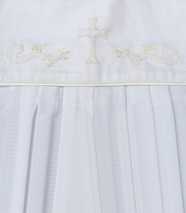 Wholesale Long Romper Embroidered Cross Baby Boy Christening Outfit 2