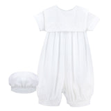 Wholesale Long Romper Embroidered Cross Baby Boy Christening Outfit