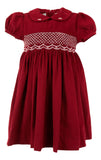 Wholesale Maroon Corduroy Short Sleeve Dress