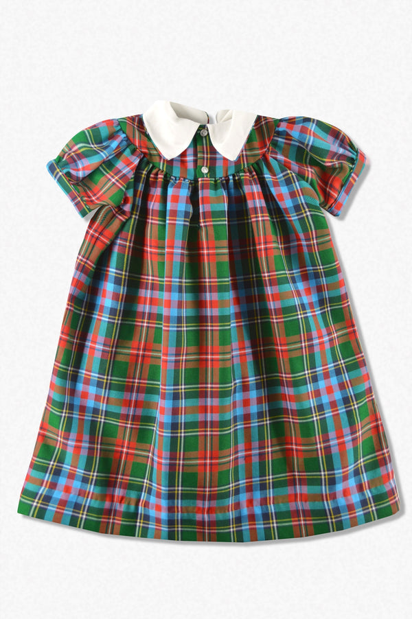 Wholesale Multicolor Mongramable Baby Girl Plaid Dress 2