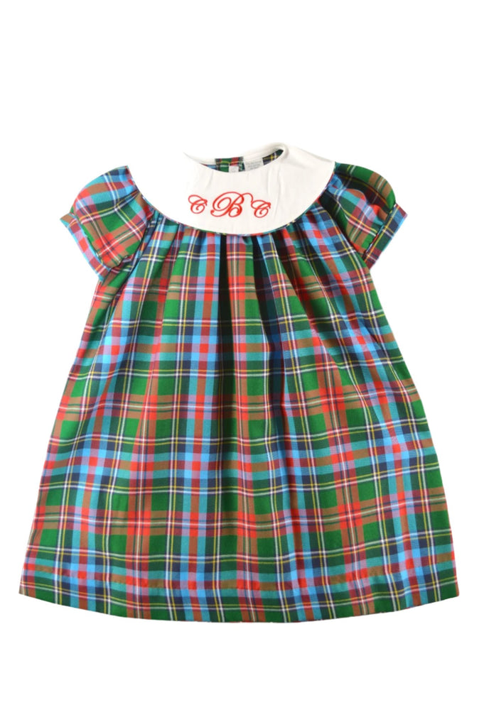 Wholesale Multicolor Mongramable Baby Girl Plaid Dress