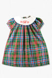 Wholesale Multicolor Mongramable Baby Girl Plaid Dress