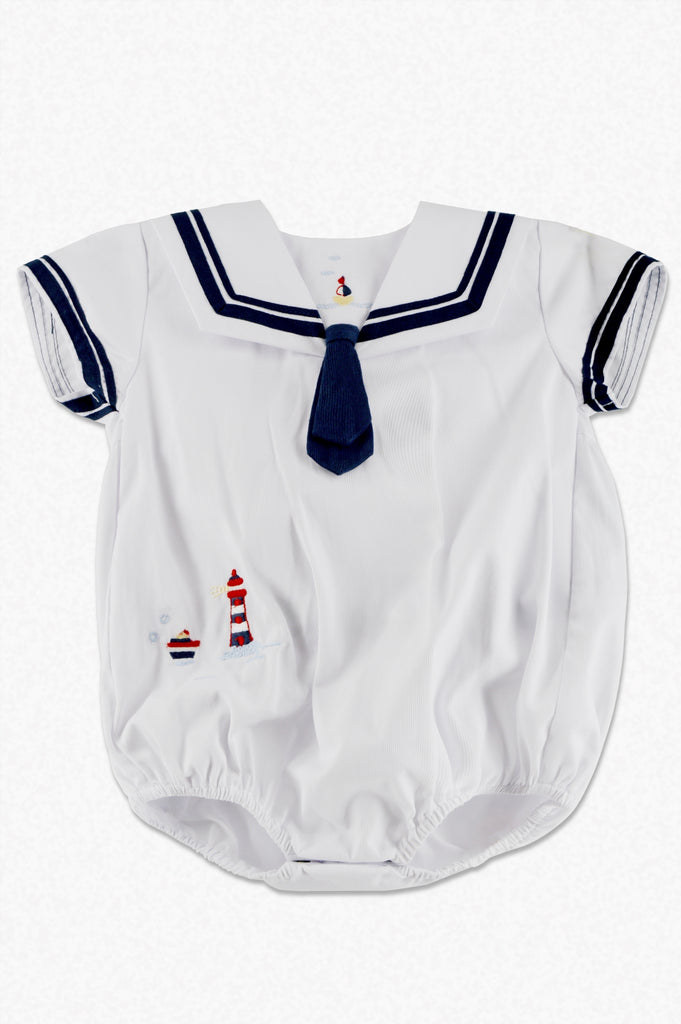 Wholesale Nautical Baby Boy Bubble Romper with Hat - Imagewear