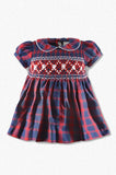 Wholesale Plaid Baby Girl Short Sleeve Dress