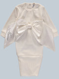 Wholesale Newborn Receiving Swaddle Bow Bag White - Imagewear