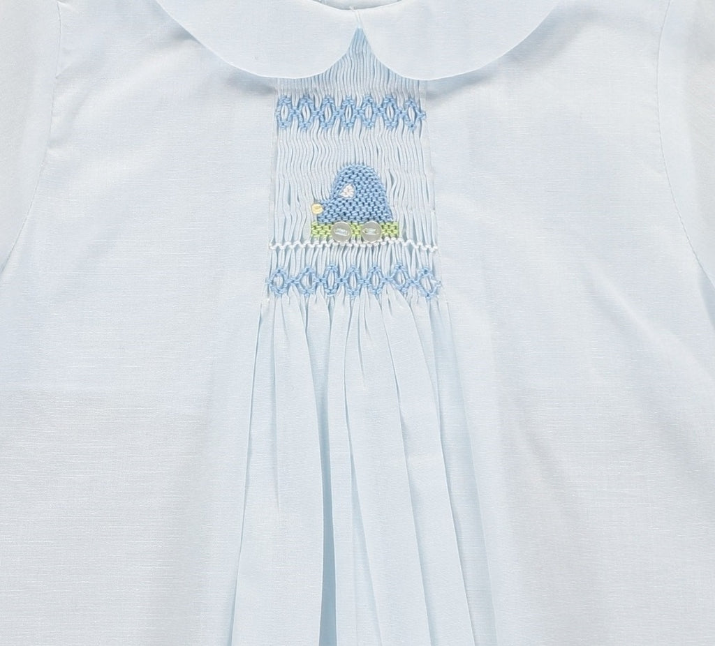 Wholesale One Size Only Baby Boy Day Gown and Hat - Car Smocking 2 - Imagewear