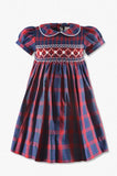 Wholesale Plaid Baby Girl Short Sleeve Dress