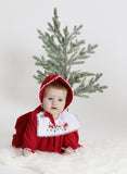 Wholesale Red Reindeer Baby Bonnet with Lace (Girls) 3
