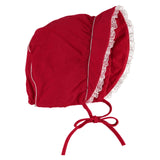 Wholesale Red Reindeer Baby Bonnet with Lace (Girls)