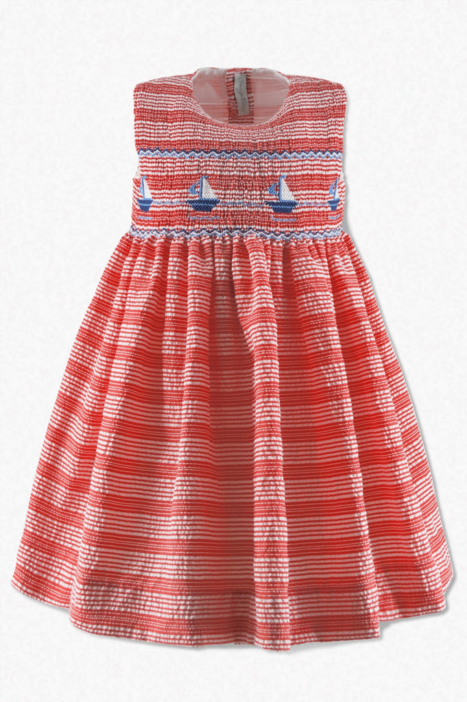 Wholesale Sailboats Seersucker Baby & Toddler Girl Dress 2 - Imagewear
