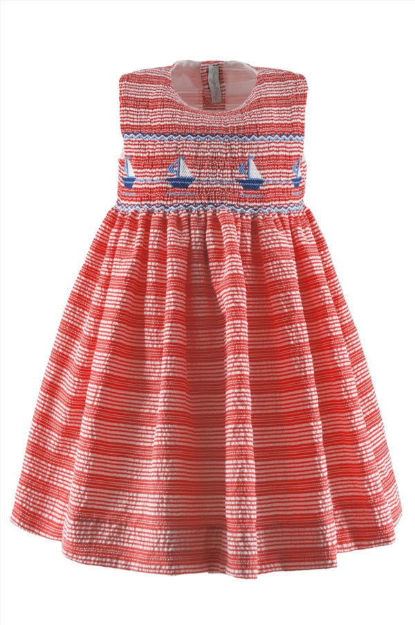 Wholesale Sailboats Seersucker Baby & Toddler Girl Dress 2 - Imagewear