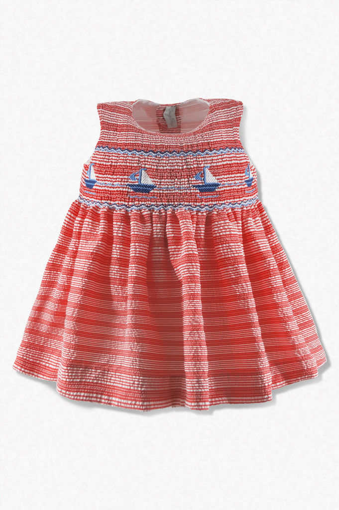 Wholesale Sailboats Seersucker Baby & Toddler Girl Dress - Imagewear