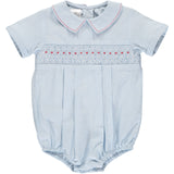 Wholesale Smocked Running Stitch Baby Boy Bubble Romper - Imagewear