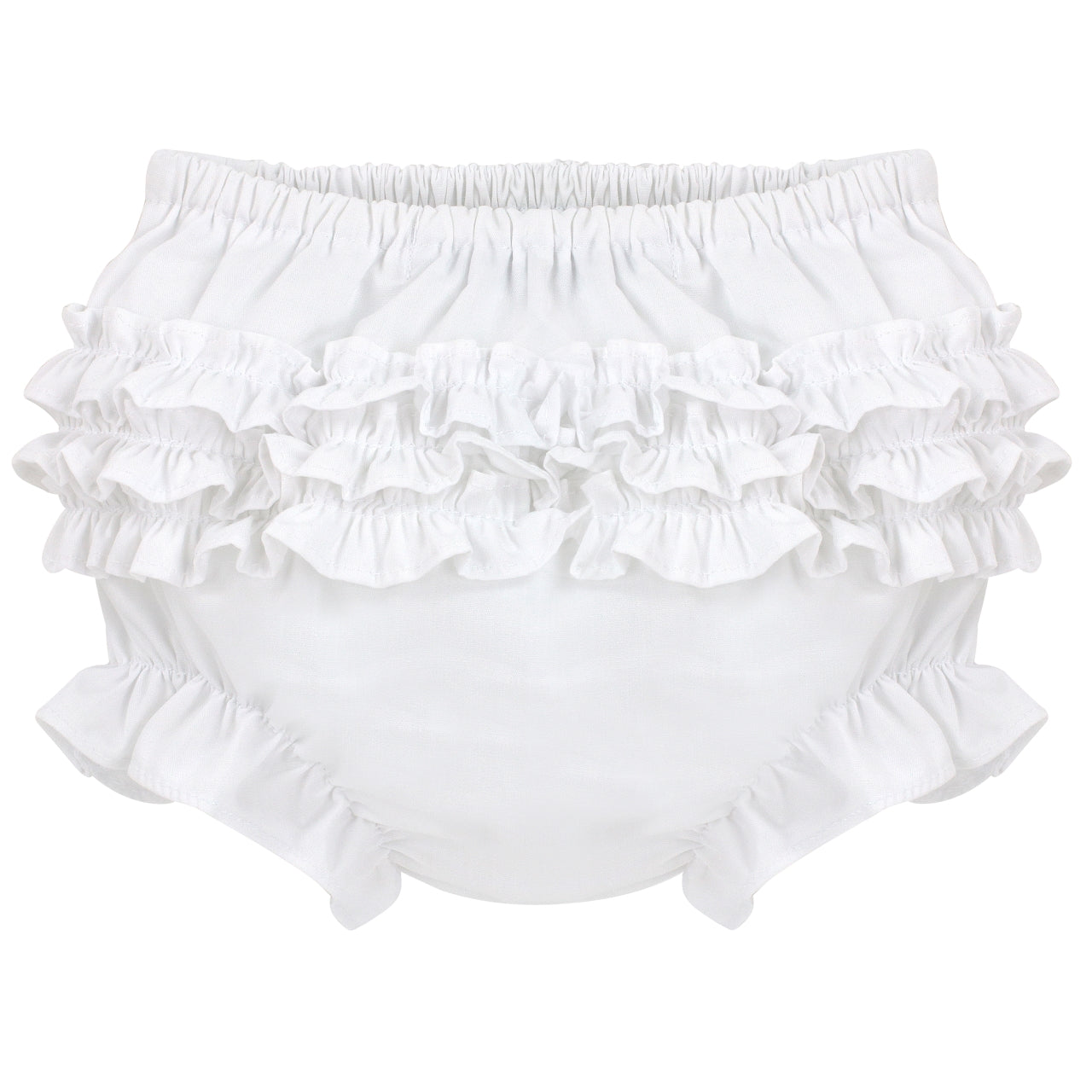 Wholesale White Bloomers with Ruffles Knitted Panty Diaper Cover - Imagewear