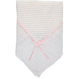 Julius Berger Belgium Lace with Pink Ribbon Blanket, , Carriage Boutique, Imagewear 