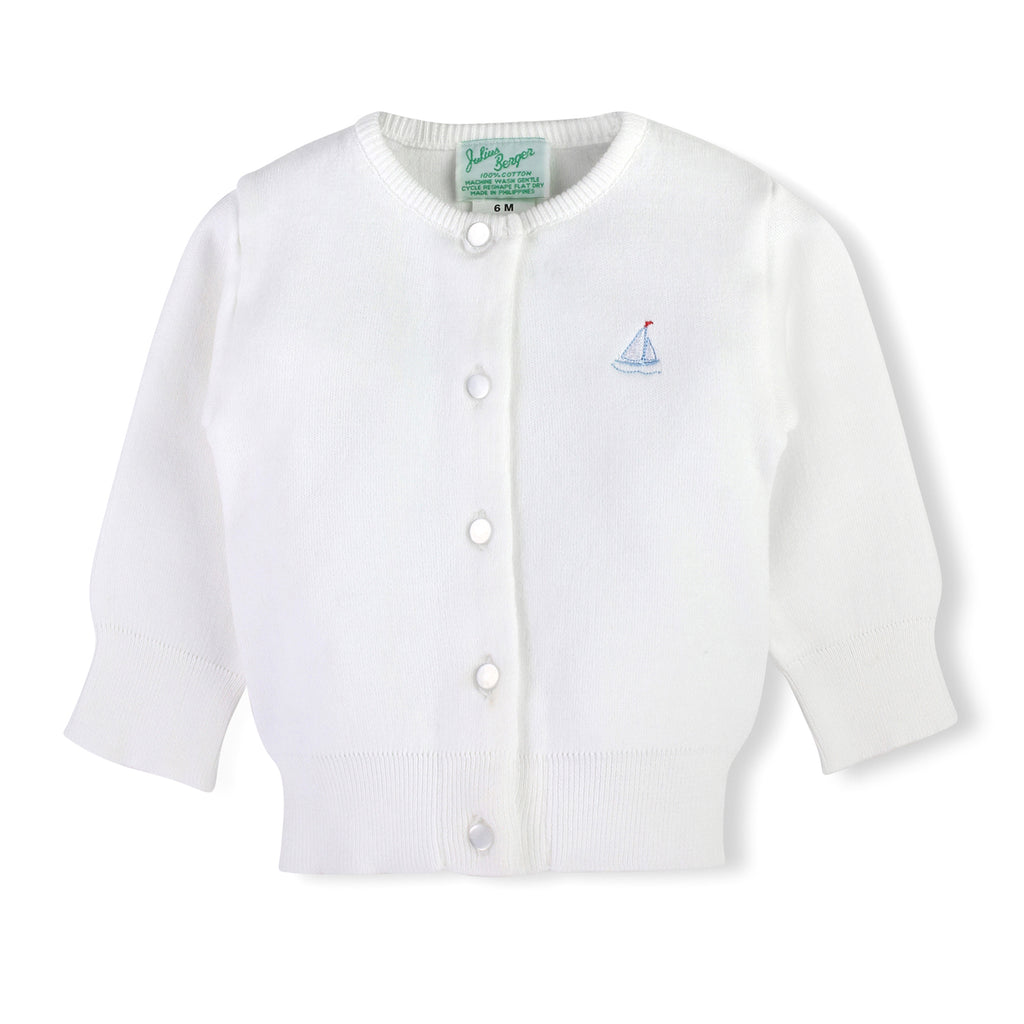Julius Berger White Sailboat Cardigan